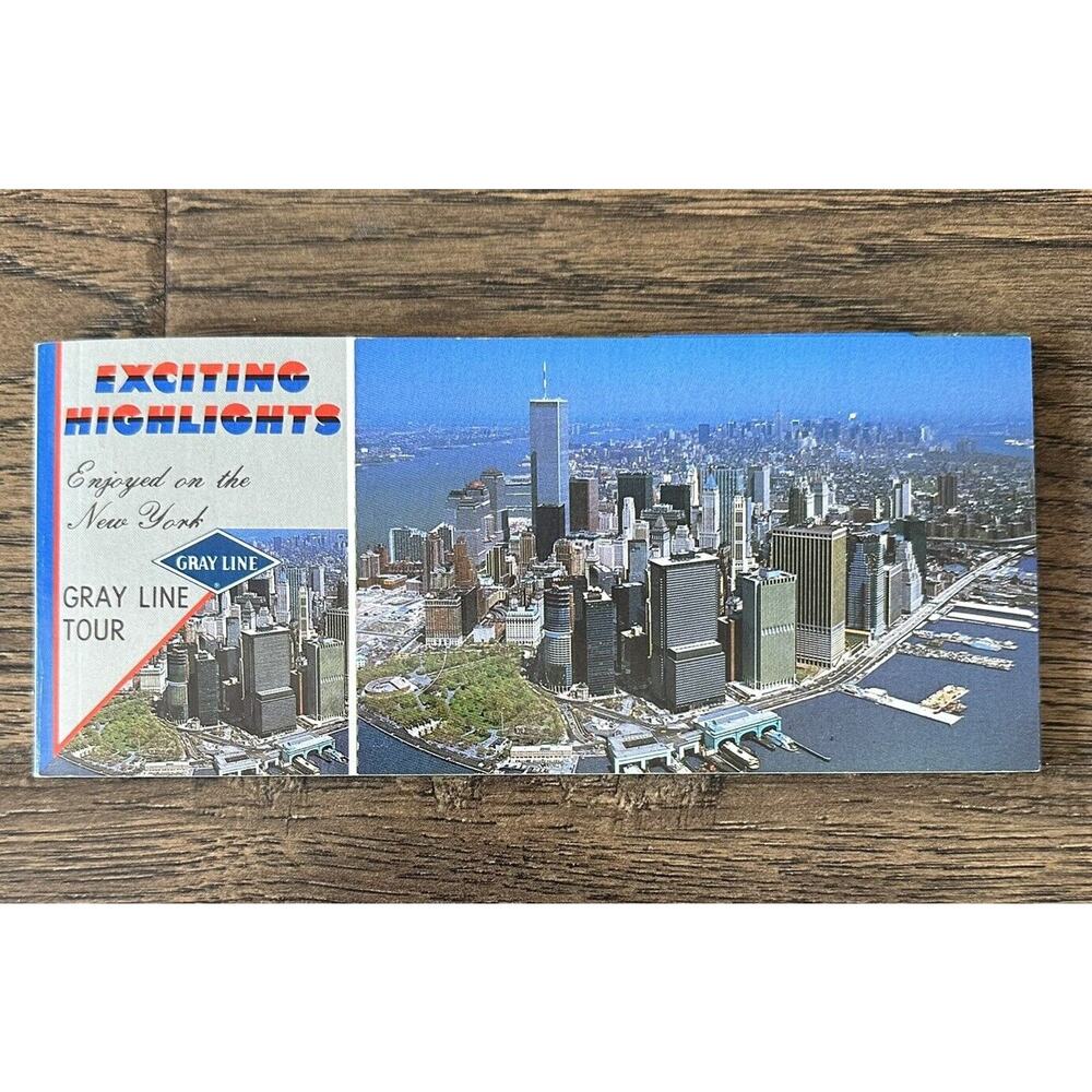 EUC Vintage New York Gray Line Tour Postcard Set World Trade Center Times Square